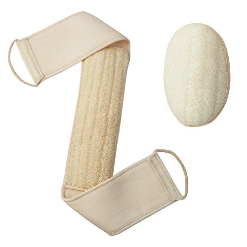Vusoset - Natural Loofah Exfoliating Back Scrubber For Shower Set?Large?, Loofah Sponge Pads & Body Sponge Scrubber, Deep Clean & Invigorate Your Skin, For Men and Women