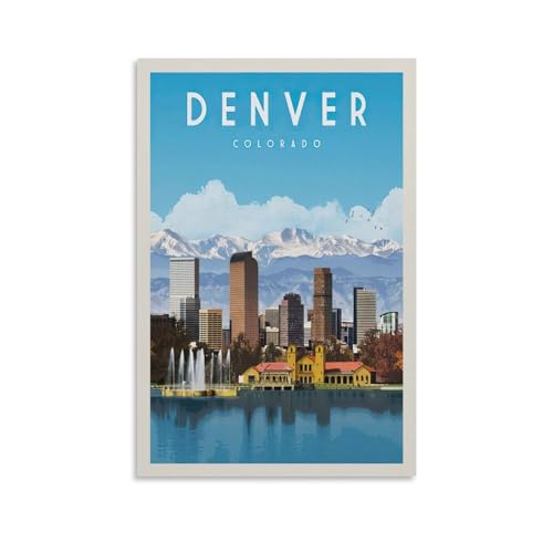 Poster Denver Colorado d'exception sur toile durable pour décoration haut de gamme