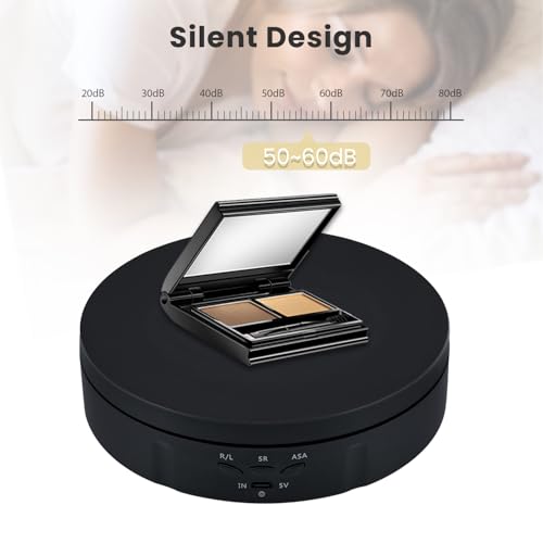 Mcbazel 360 Degree Motorized Rotating Display Stand, 5.7 Inches Load 10kg/22lb Electric Rotating Turntable with Low Noise for Jewelry/Photography Products/Watch/Cup and ect. - Black by Mcbazel - Image 7