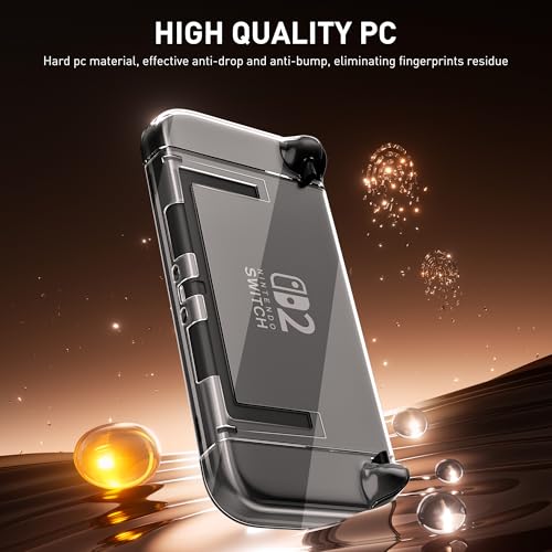 Image of [Optimized Version] GLDRAM Clear Case Compatible with Nintendo Switch 2 (2025), Dockable PC Protective Case + PC Detachable Joycon Cover, Hardshell Shock & Scratch Protector Skin Accessories - Crystal