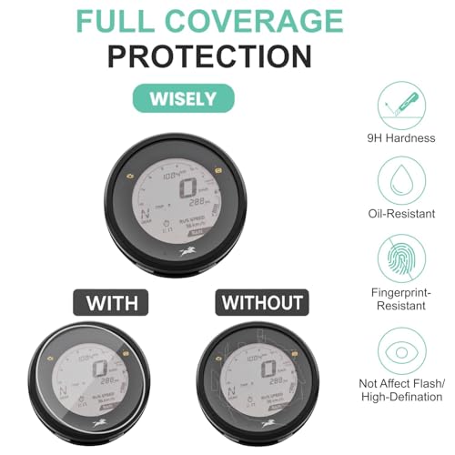 Image of Wisely Pack 2 - Screen Guard for TVS Ronin Bike - Display Digital Meter Protector - HD Clear, Full Cover - Easy Installation Kit - Tvs Ronin Instrument Cluster Accessories