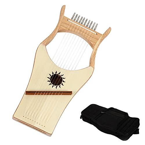 10 Metal Strings Lyre Harp Classical Small Harps Beginner Portable Easy to Learn Lyre Musical Instrument with Carry Bag (Style : A)