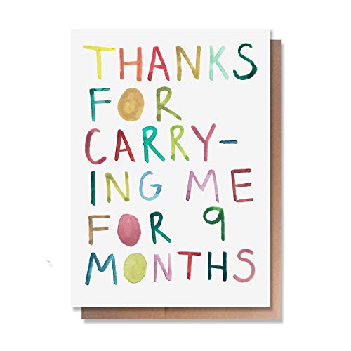 Wunderkid Funny Mother's Day Card, Birthday Watercolor Art Card for