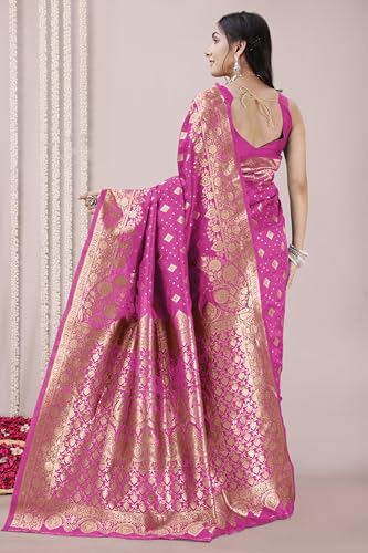 Image of MIRCHI FASHION Women Saree | Banarasi Silk Woven Design Daily Regular Use Sari with Blouse