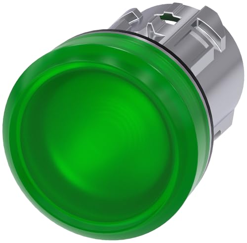Siemens Sirius Atc – Lampada Segnalazione Rotondo Metallico/A Brillante Verde Linse Glatt