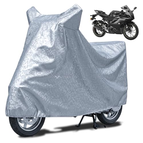 Image of FABTEC Waterproof Bike Body Cover Compatible with Yamaha R15 V4, A3 (Silver)