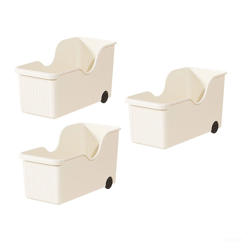 Küchenorganisation Box rollend 3 Stück Vorratsdosen transparent für griff Schrank Aufbewahrung stapelbar 39x19x20cm