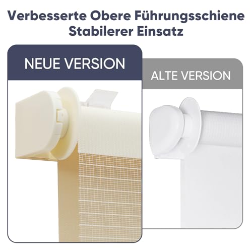 Sekey Doppelrollo Klemmfix ohne Bohren für Fenster, Zweifarbig Doppelrollo 100 cm breit, Duo Rollo Jalousie Sonnenschutz, 100x150cm… – Ansicht 2