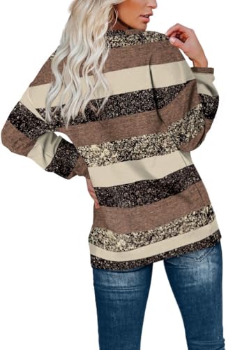 Image of OFEEFAN Womens Casual Sweatshirts Henley Button Up Long Sleeve Tunic Tops