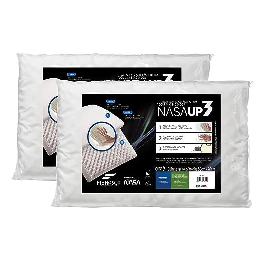 Kit 2 peças Travesseiro Nasa Up 3, para fronhas 50x70 cm, Fibrasca
