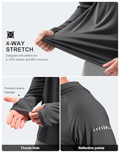 Image of Men's Sun Protection Hoodie Shirts Long Sleeve UPF 50+ Swim Shirts for Men Rash Guard Fishing Shirt Quick Dry