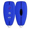 kwmobile autosleutel hoesje compatibel met Ford 3-knops autosleutel Keyless Go – Autosleutel behuizing in blauw/zwart