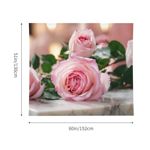 Tapiz grande EdWal de rosas rosas de 152 x 130 cm, la solución ideal para paredes vacías 5