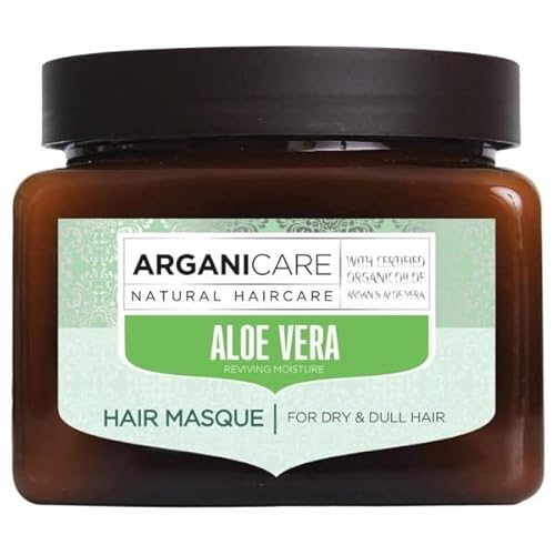 Arganicare - Masque Hydratant Cheveux Secs et Ternes à l'Aloe Vera et à l'Huile d'Argan - Pot 500 ml Cover