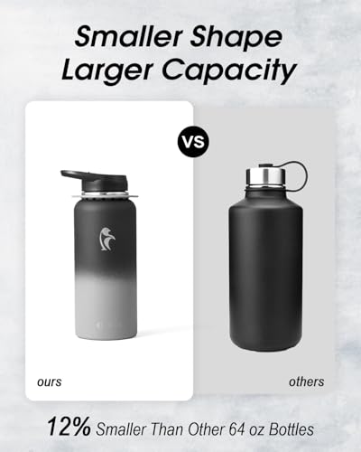 Image of Coolflask 32 oz Water Bottle Insulated Stainless Steel with Strap