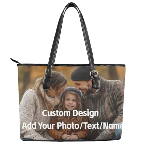 Image of Coldinair Christmas Leather Tote Bag for Women with Zipper Large Shoulder Tote Bag Shopping Casual Travel Bag Handbag Purse