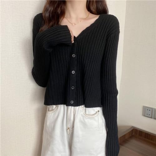 Slim Long Sleeve Chunky Knitted Cardigans Tops Trendy Button Down Sweater2