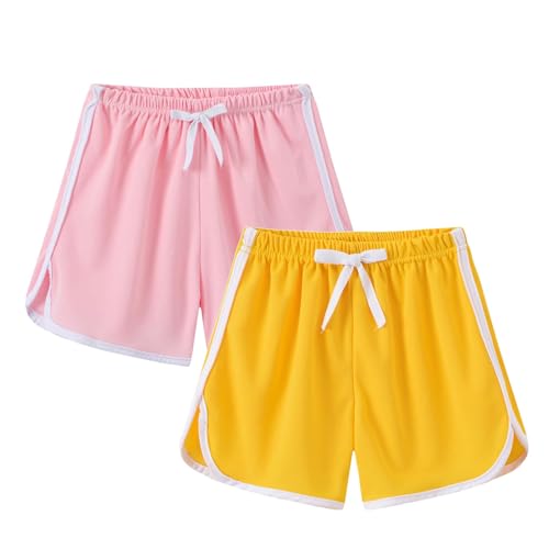 2 Pack Girls Athletic Soccer Basketball Shorts Toddler Gym Sports Biker Volleyball 𝐃olphin Shorts Yoga Short Pants