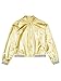 Shinsto Kids Girls Boys Metallic Bomber Jacket Coat Jazz Hip Hop Street Dance Baseball Windbreaker Outerwear Gold 12 Years