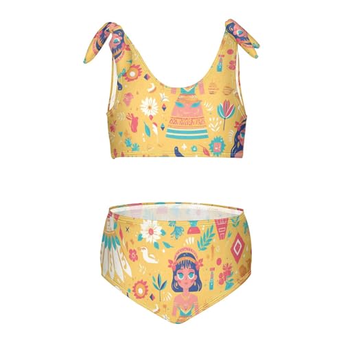 KLL The Theme of Ancient Greece Girls 2 Piece Bikini Sets Quick-Dry Swimsuit Swimwear Adjustable Strap