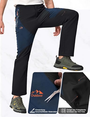 HFDWYJ Skihose Thermohose Herren Winter Softshellhose Herren wasserdichte Hose Herren Gefütterte Outdoorhose Für HerrenTrekkinghose Skifahren Hundespor Hose Wandern Und Für Viele Outdoor-Aktivitäten