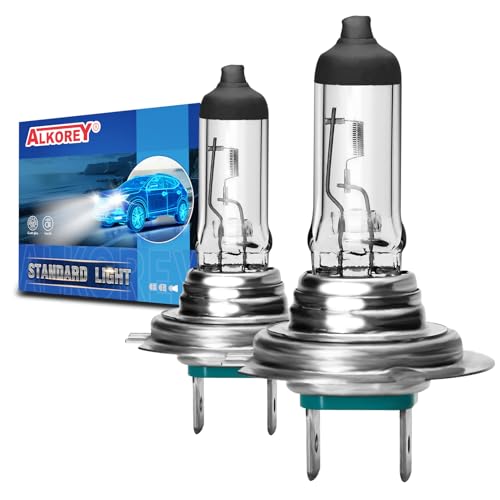 ALKOREY-H7 12V 55W Px26d Car Headlight Bulb,Auto Halogen Lamp,3300K Headlamp Hight/Low Beam Light,2 PACK