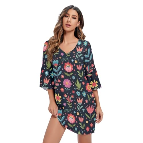 Robe courte imprimée fleurs folk pour sublimer votre silhouette en soirée