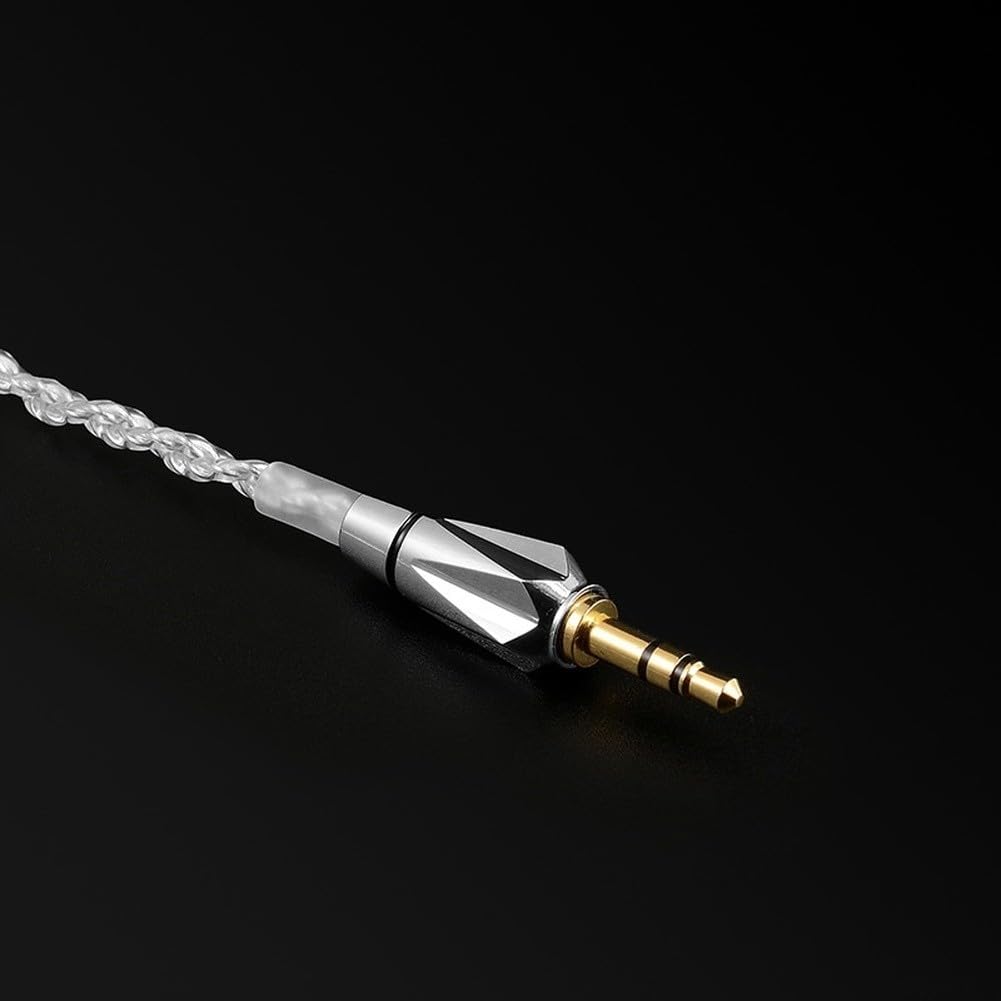 Cable de auriculares de 2 pines de 0,78 mm con conductores de cobre chapados en plata de 4 hebras y aislamiento FEP para una transferencia de señal fiable (3,5 mm)