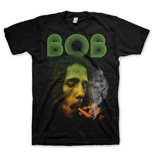 Rockoff Trade T-Shirt Bob Marley Smoking Da ERB pour Homme, Noir, M