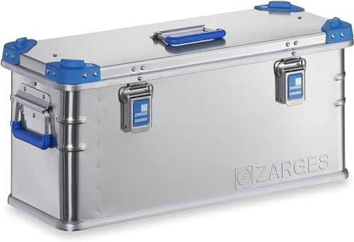 ZARGES - Caisse Aluminium Eurobox - Boîte Stockage & Transport Universelle - 690x280x310 mm - Aluminium Naturel - Poignées De Transport - Étanche & Durable - Idéal Palettes 1200x800