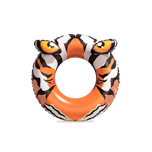 Bestway - Bouée Ronde Crocodile ou Tigre à Gros Yeux diamètre 91 cm, 2 modèles Assortis