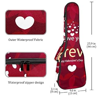 Housse pour ukulélé Happy Love Forever – Rembourrage épais en éponge de 10 mm – 53,3 cm – Avec sangles réglables pour… - Les Beatles, Paul McCartney, John Lennon, RIngo Starr, George Harrison Housse pour ukulélé Happy Love Forever - Rembourrage épais en éponge de 10 mm - 53,3 cm - Avec sangles réglables pour… – Image 4