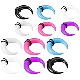 Balacoo 12 Piezas de Anillos para Piercing de Nariz y Oreja de Acrílico, Kit Versátil y Creativo para Dilataciones Diseño Único y Tamaño Pequeño