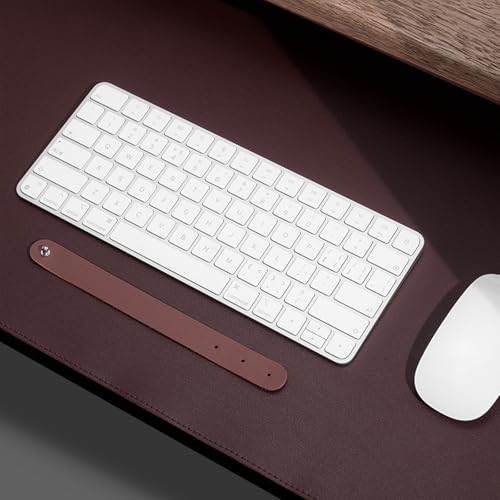 Tapis de souris bureau grand format sous-main en cuir marron foncé 80x40cm