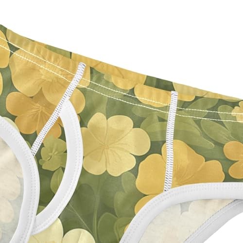 KLL Retro Green Floral Toddler Boys Soft Athletic Underwear Breathable Undies4