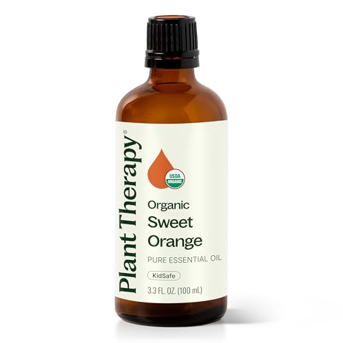 Plant Therapy Sweet Orange Organic Essential Oil 100% Pure, USDA Certified Organic, Undiluted, Natural Aromatherapy, Therapeutic Grade 100 mL (3.3 oz)