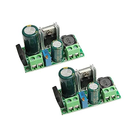 Acxico 2 pcs 3.3V 5V 6V 9V 12V 24V Mini AC DC to DC Buck Step Down Adjustable Volt Converter Cover