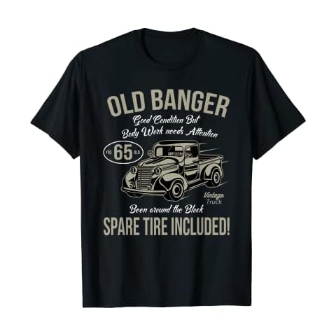 65th Birthday Vintage Old Banger 65 Years Old Men Gift Retro T-Shirt Cover