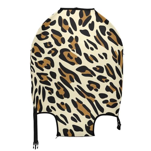 Joisal Luggage Protector Suitcase Cover Custom Anti-scratch Aesthetic Travel Luggage Accessories Leopard Print Black Brown Spots Beige, S, Fits 18-20 Inch Case2