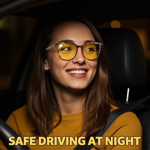 Image of Myiaur Polarized Night Vision Glasses for Women, Anti-Glare Yellow Lens