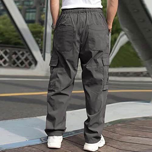 Tactical Pants for Men Construction Cargo Pants with Pockets Ripstop Hiking Big Tall Work Pants, Parachute Pants Mens Baggy4