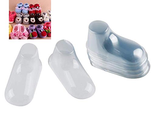 ZHONGJIUYUAN 50-Pack Clear Plastic Baby Feet Display Kid Toddler Booties Shoes Socks Display Stand Holder (10cm)