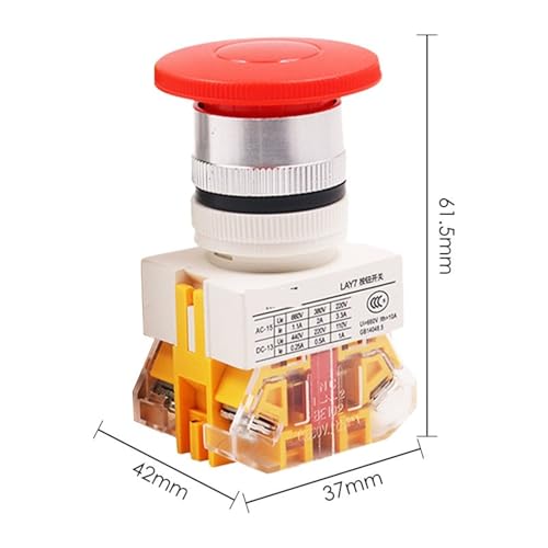 Interrupteur à commande rotative bouton poussoir 22mm champignon LAY37 vert - 2