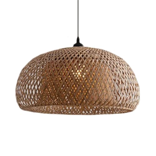 Lampe en rotin tissé main Naturalp 38cm : lustre de cuisine et décoration de ferme