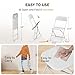 Bonnlo Folding Chairs Set of 10, White Plastic Chair Sturdy Seat with Metal Frame, Perfect for Party, Event, Wedding, Birthday, Office, Outside Entertaining