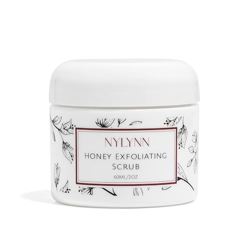 Nylynn Honey Exfoliating Skin Exfoliant for Face - Nourishing and Exfoliating Body Scrub Sensitive Skin with Honey, Ground Almonds, Walnuts, and White Kaolin Clay - Womens Exfoliating Body Scrub 2 oz