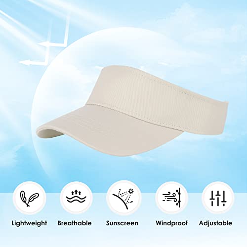 Zando Kids Sun Visor Hat Adjustable Cotton Girls Baseball Hat Boys Athletic Sports Tennis Hat Outdoor Golf Visor Cap Beach Hat For Girls Youth Sun Hats For Kids Baseball Cap Beige 6-12 Years #TOP1