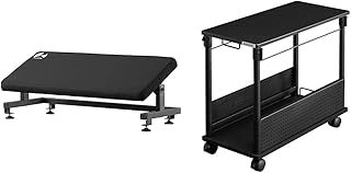 Bauhutte BFT-700-BK Tilt Footrest Wide, Angle Adjustment, Footrest Stand, Black & Elevating Type, L-Shaped Desk, Standard, PC Rack, PC Rack W x D x H: 12.6 x 26.4 x 22.7 inches 32 x 67 x 57 - 78
