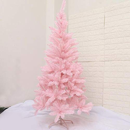 Árbol de Navidad rosa artificial de 1,5m con ramas articuladas y base de metal