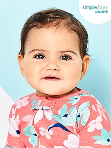 Simple Joys by Carter's Baby and Toddler Girls' 3-Pack Snug Fit Footed Cotton Pajamas 4 41R0N2OKOML. AC